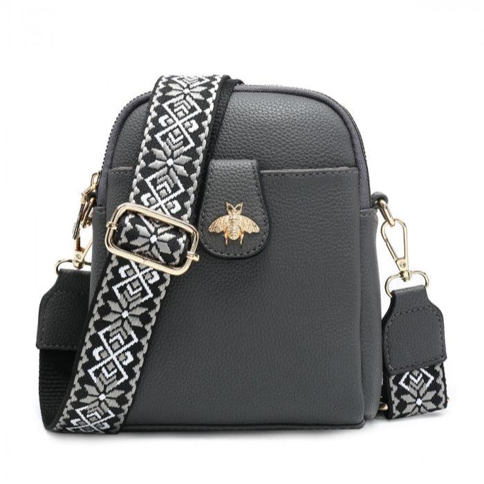 Cara Dark Grey Cross Body Bag