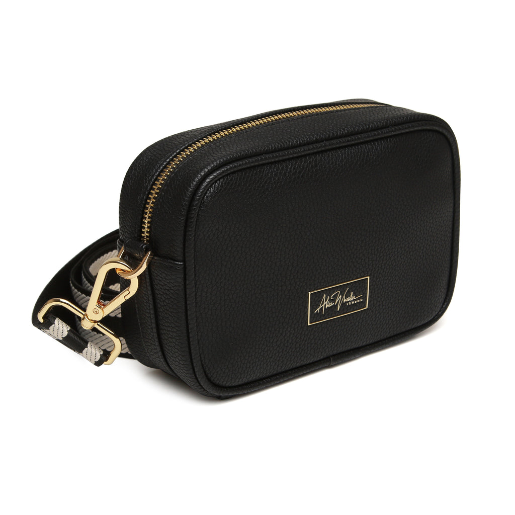 Alice Wheeler Black Mini Mayfair Cross Body Bag