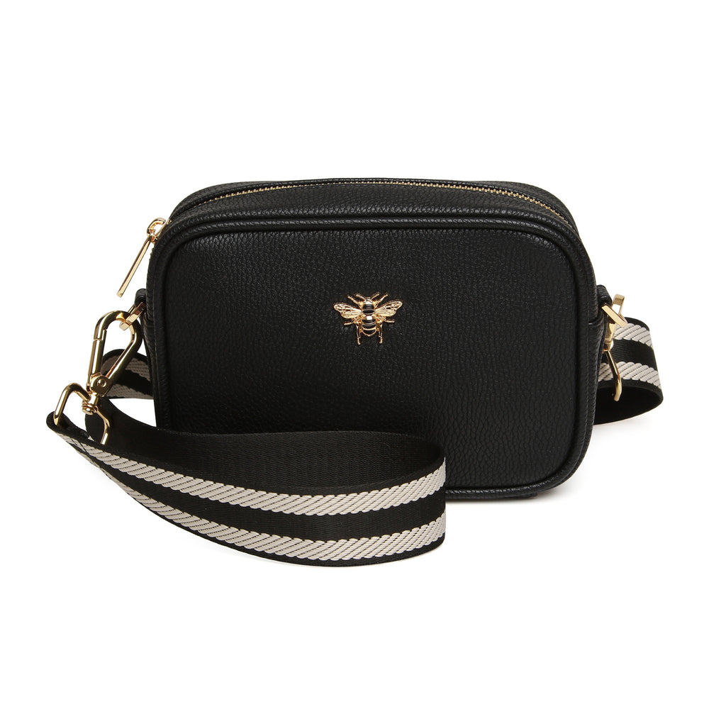 Alice Wheeler Black Mini Mayfair Cross Body Bag