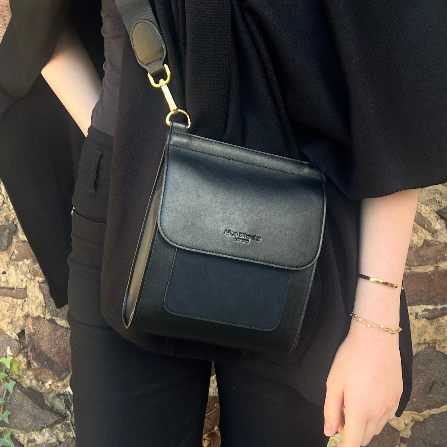 Alice Wheeler Black Seville Crossbody Bag