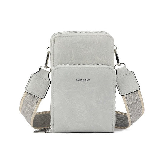 Libby 3 Zip Cross Body Bag - Light Grey