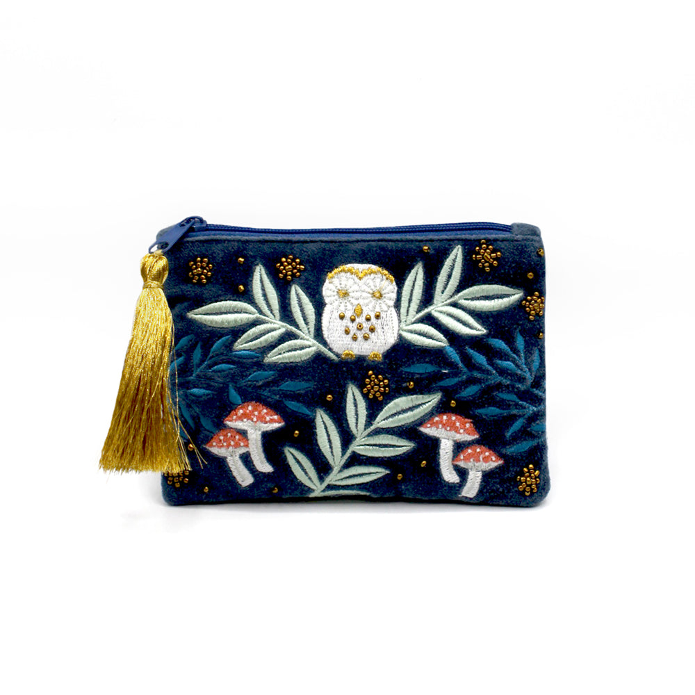 House Of Disaster Owl Velvet Coin Purse